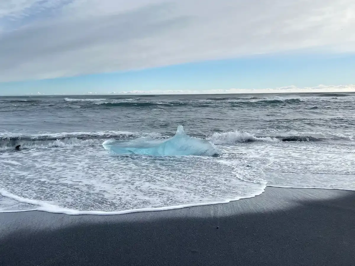 Copyright Knot Waste:  Iceland, Jökulsárlón Glacier Lagoon - Ice melt in the ocean that resembles  a big fish.