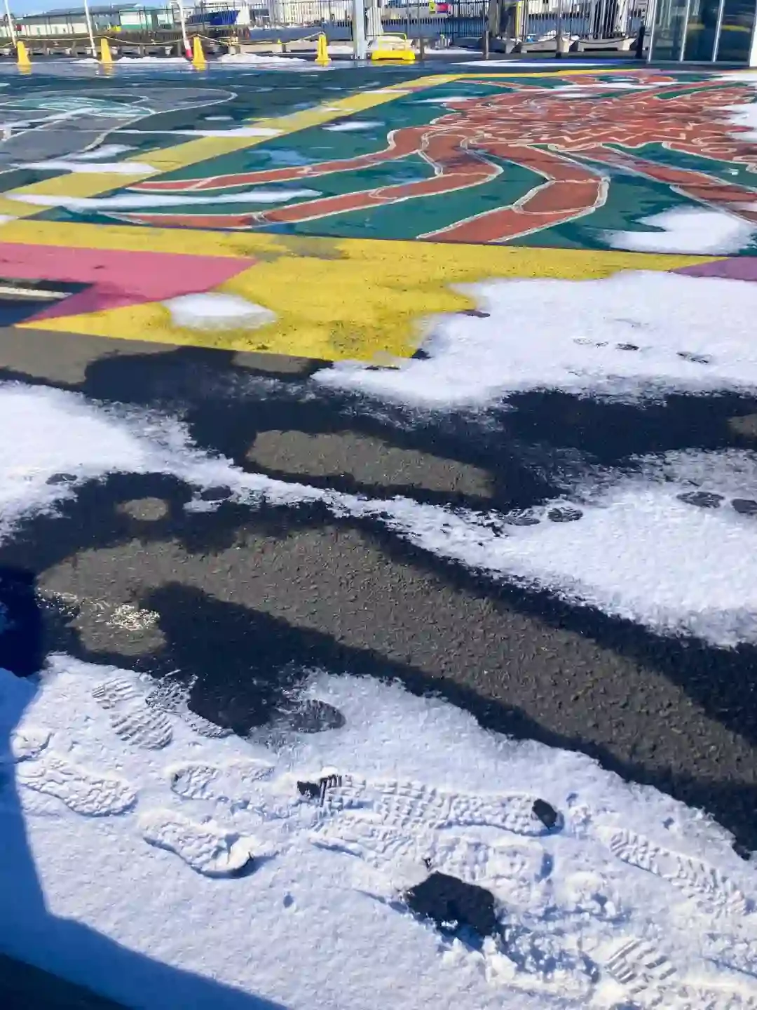 Copyright Knot Waste: Reykjavik, Iceland: A giant crab mural decorates a car park floor. 