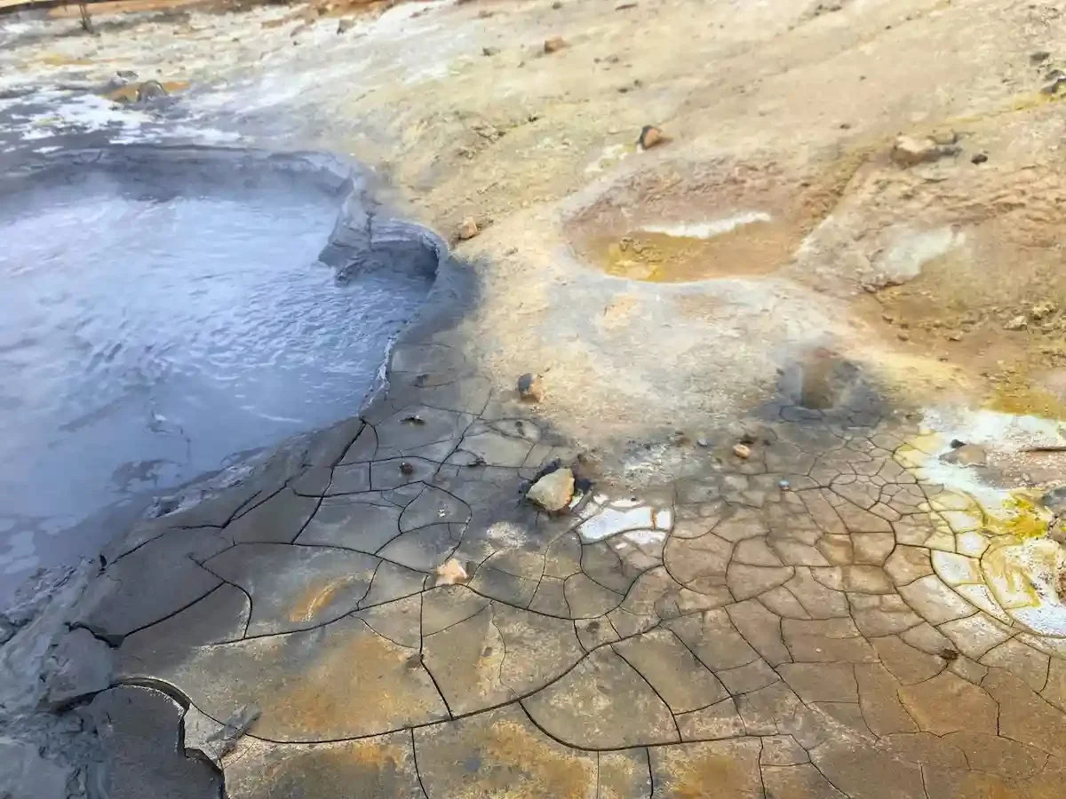 Copyright Knot Waste: Akureyi Trip, Iceland:  Natural geothermal mud pots smell like rotten eggs because underground volcanic gases release hydrogen sulfide gas.