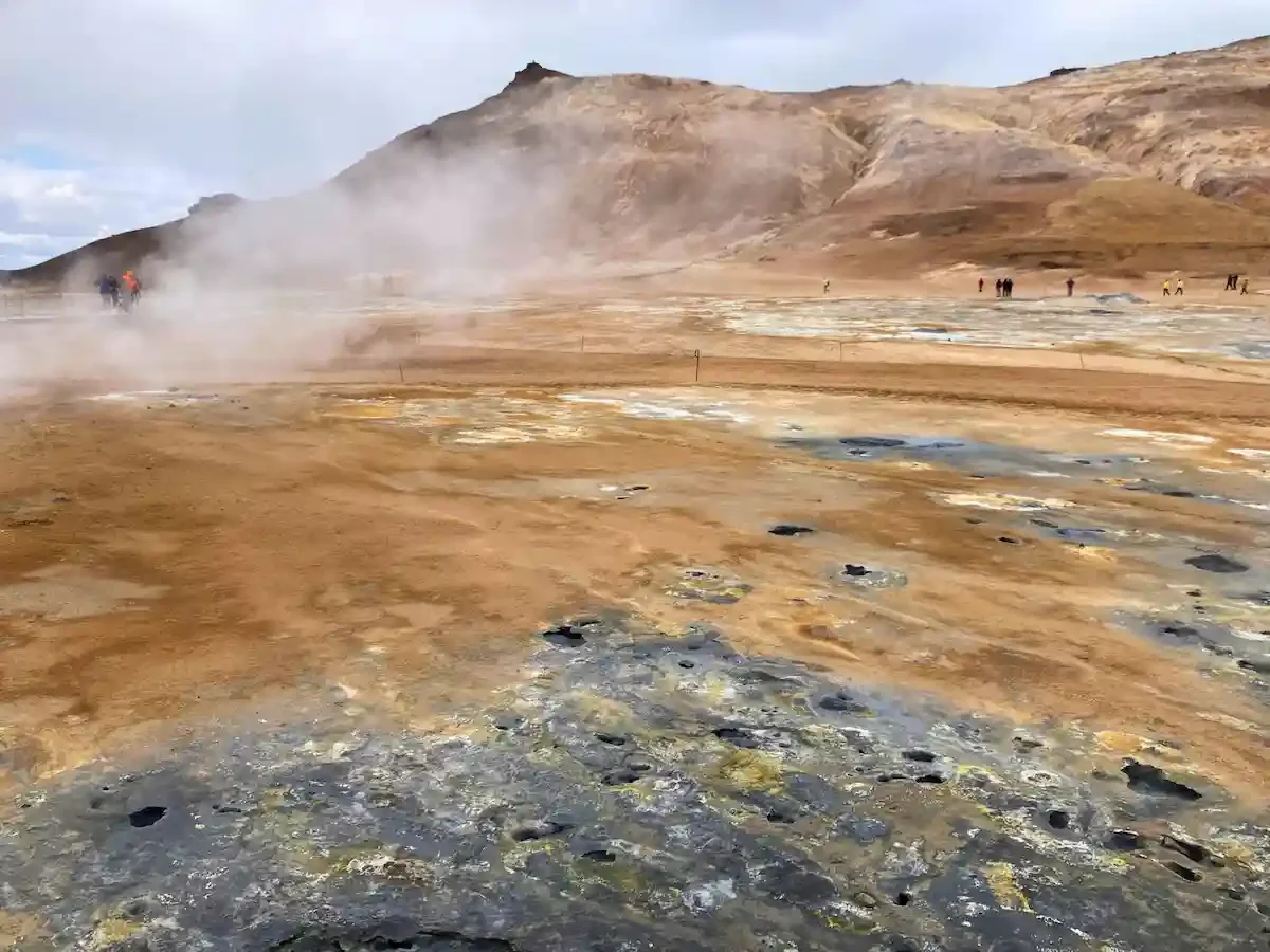 Copyright Knot Waste: Akureyi Trip, Iceland: Fumaroles are hotter than nearby geysers or hot springs. Emitting steam, carbon dioxide, and sulfur dioxide, they often make a loud hissing or roaring noise.