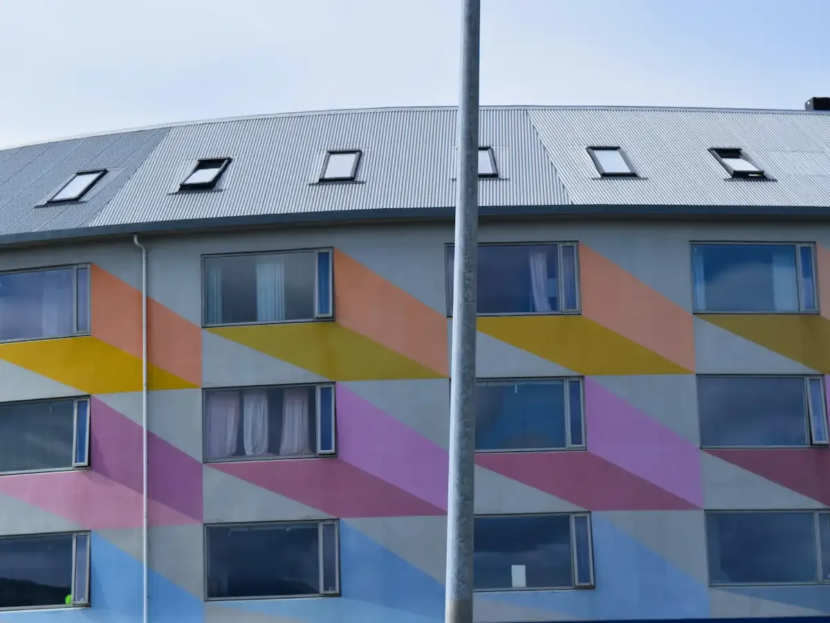 Copyright Knot Waste: Reykjavik, Iceland: Lots of buildings in Reykjavik are brightly painted to protect them from the harsh coastal weather, and to cheer everybody up during the famous long and dark winter months.