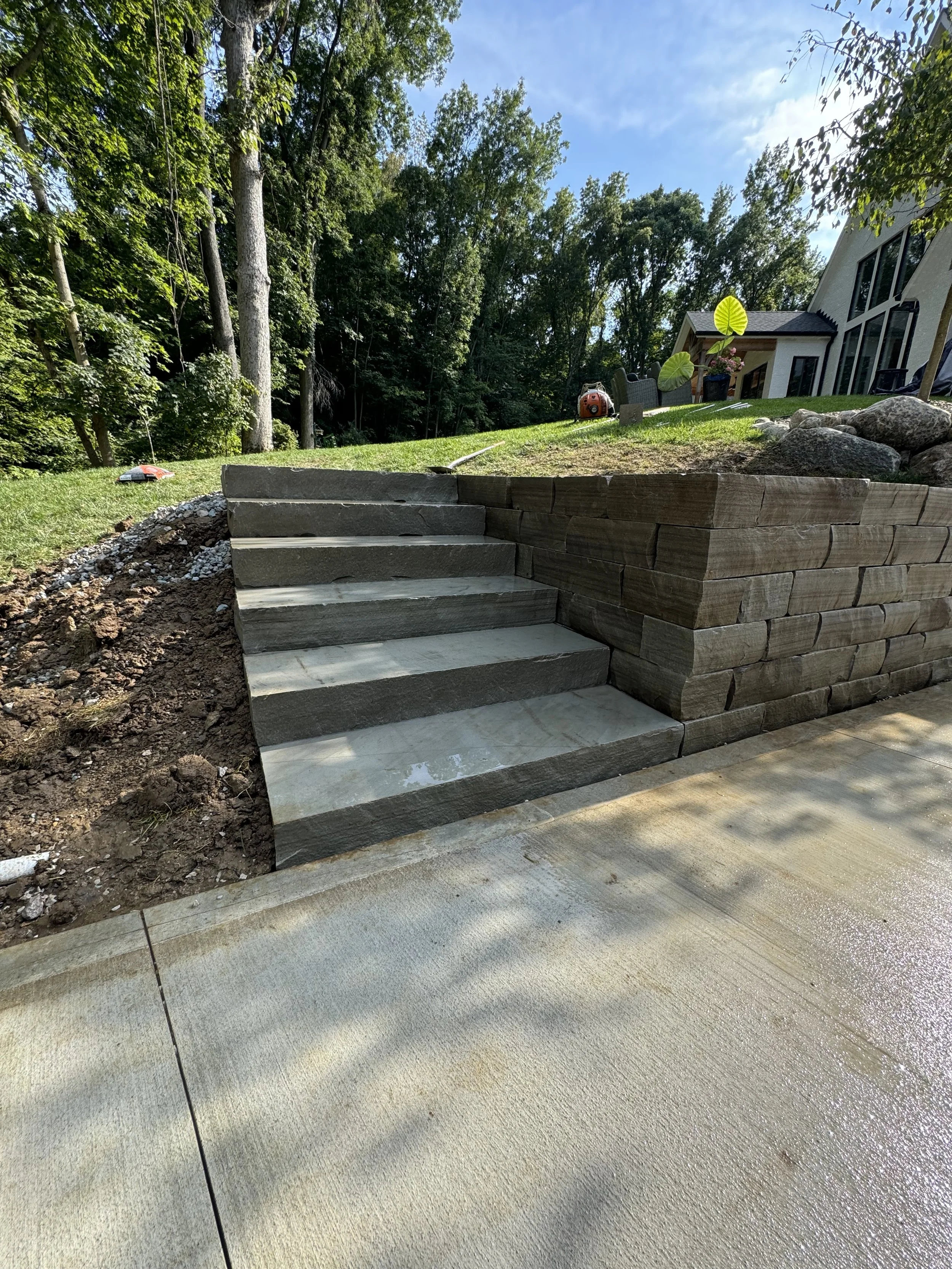 Natural Stone Steps & Retaining Wall