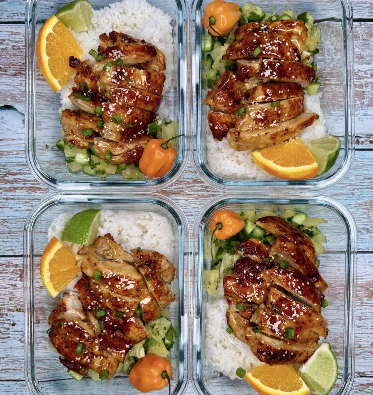 Honey Orange Chicken with White Rice