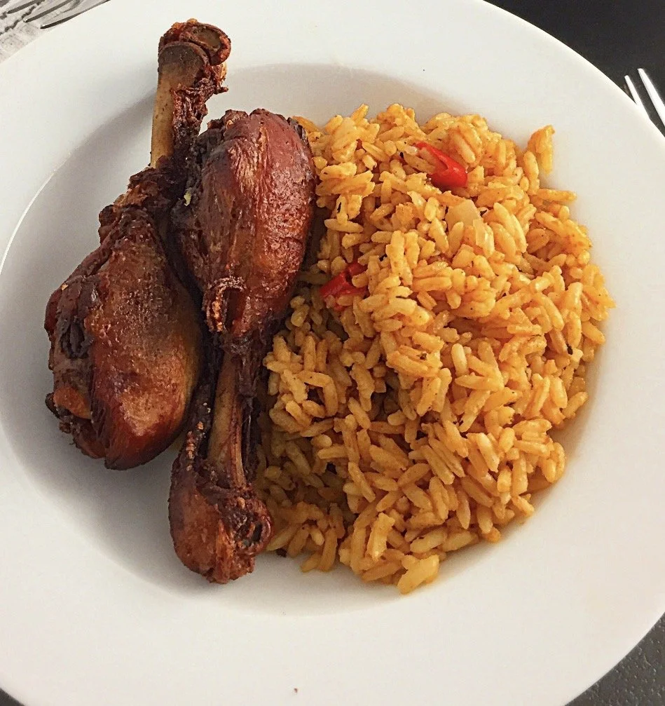 African spice Chicken with Jollof Rice