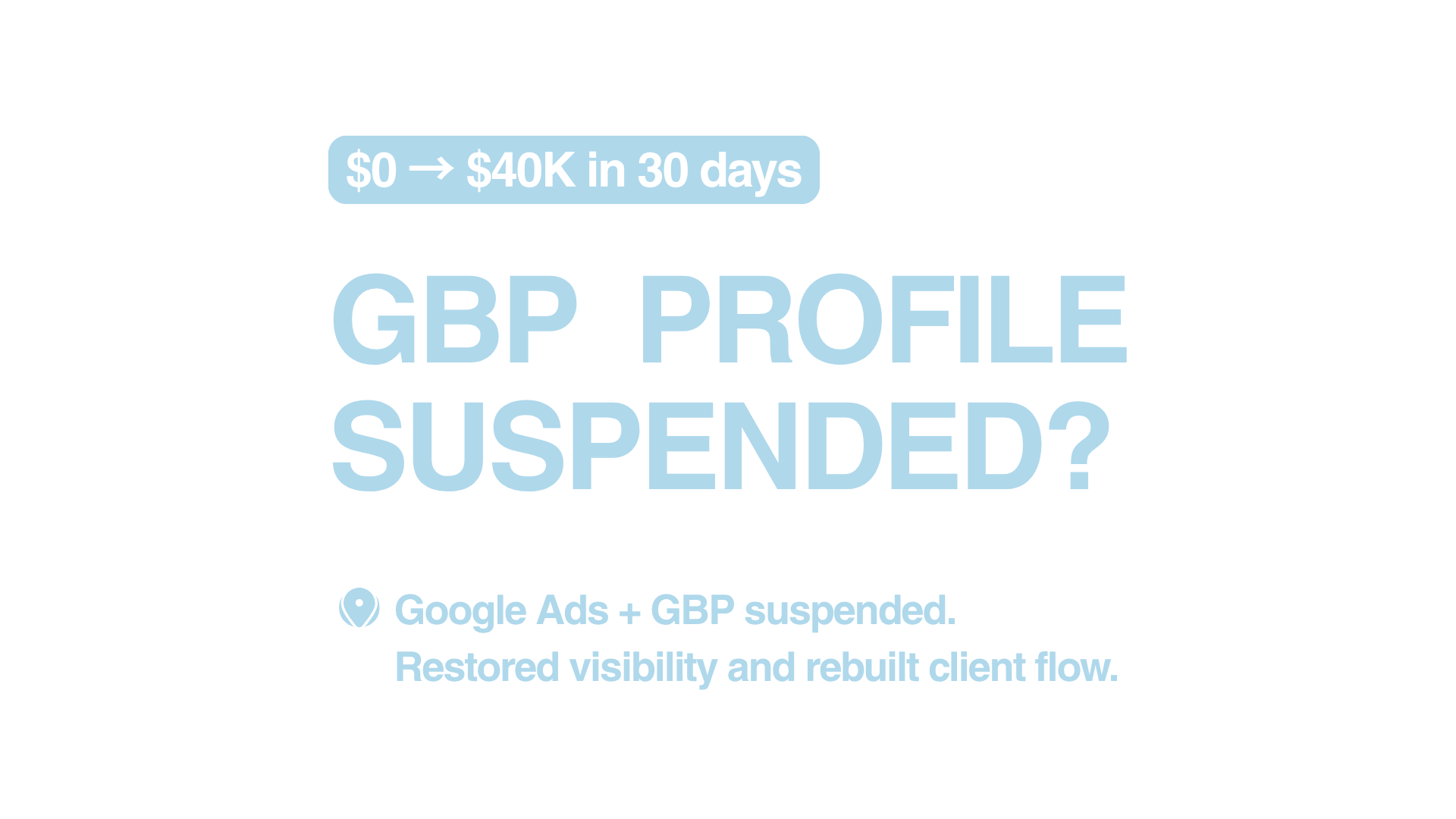From Google Suspension to $40K Revenue in the First Month (Appliance Repair Business)