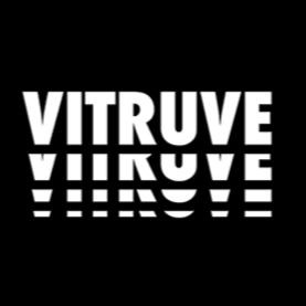The word 'VITRUVE' displayed on a black background with its reflection below.
