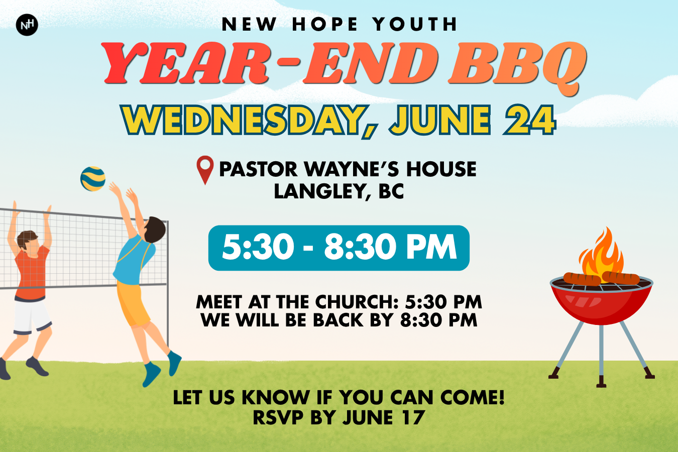 New Hope Youth Year-End BBQ @ Pastor Wayne’s House
