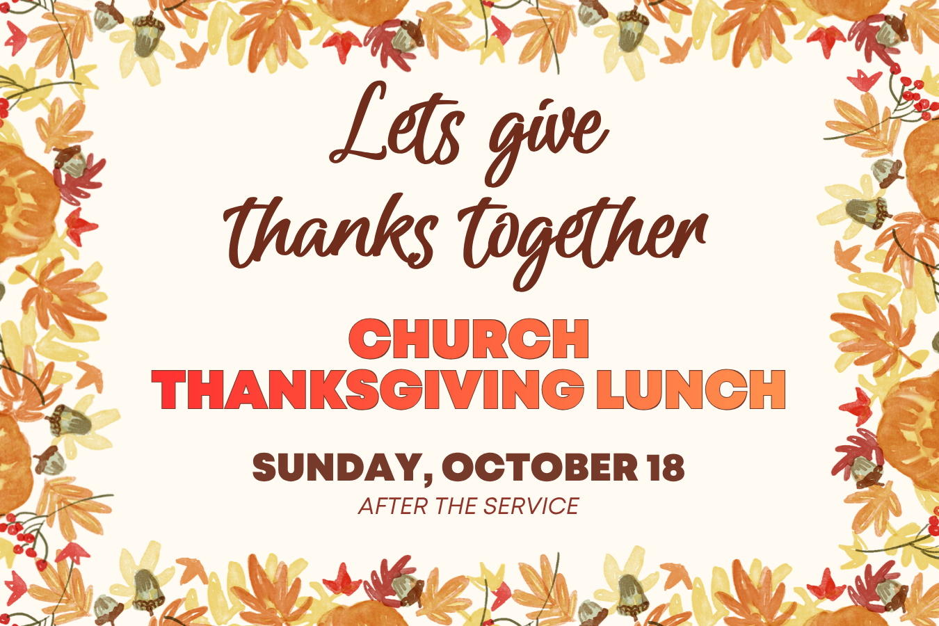 Church Thanksgiving Lunch