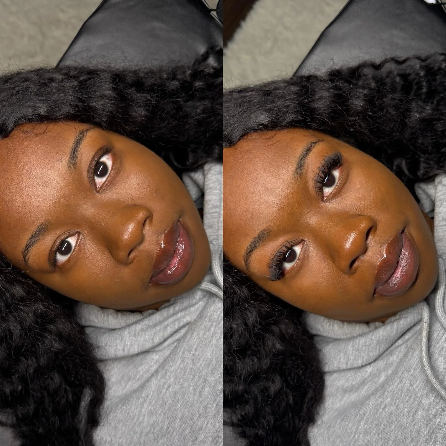 Before and after wispy volume 😍
.
.
.
.
.
#lashes #lashextensions #houston