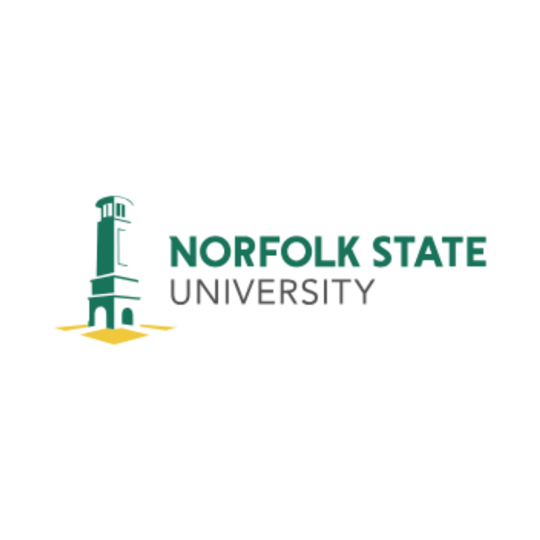Logo of Norfolk State University featuring a tower and the university name
