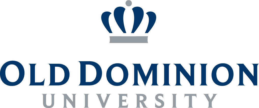 Logo of Old Dominion University featuring a blue crown above the university name in blue and gray text.