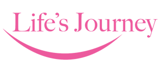 Text that reads 'Life's Journey' in pink with a curved line underneath.