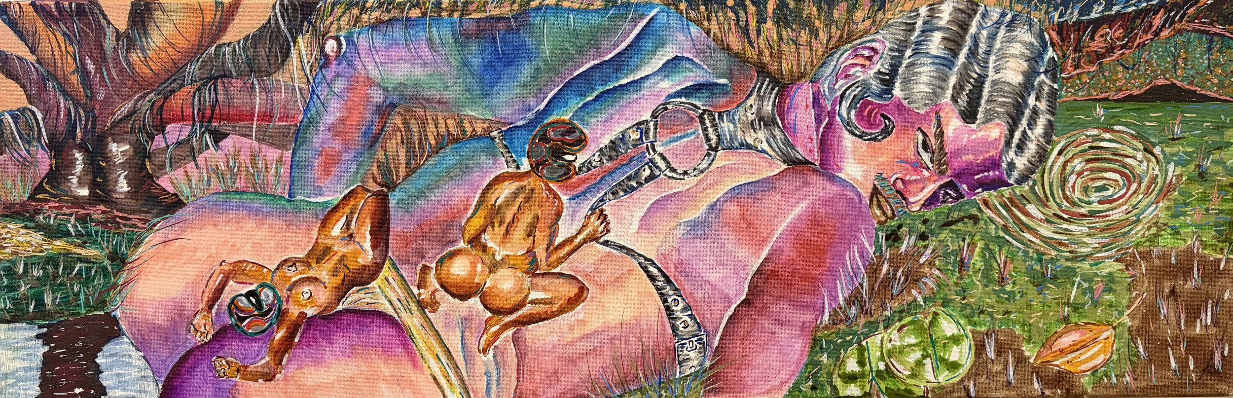 Swamp Sex Symbol_ink and acrylic_30x10in.jpeg