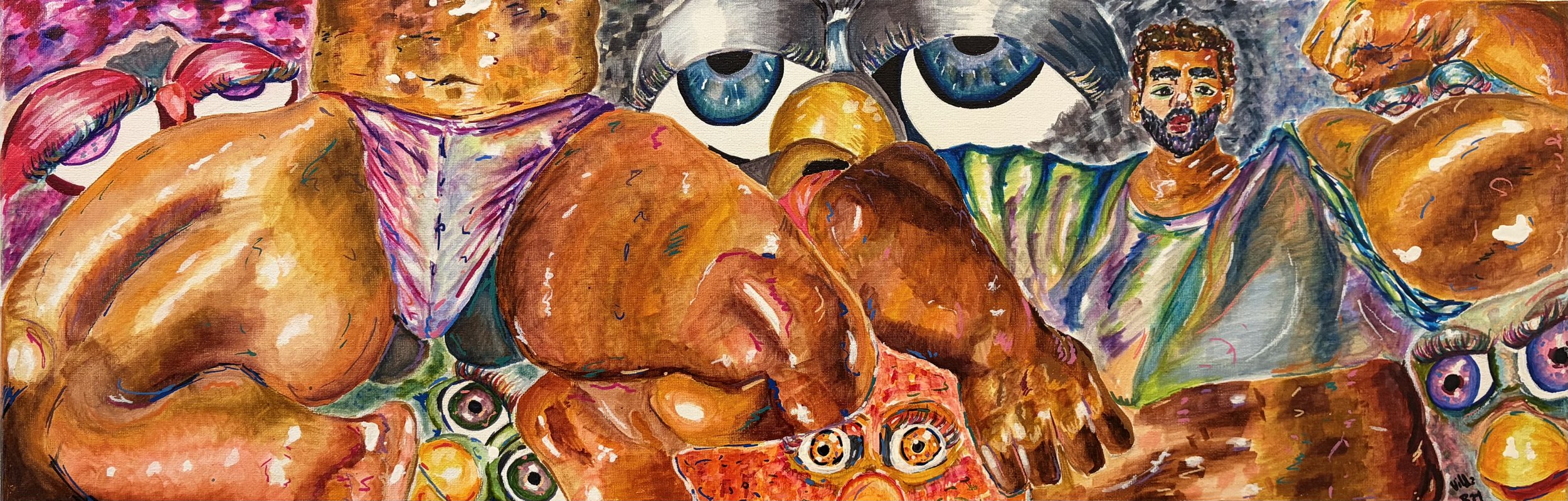 Hungry Eyes_2026_ink and acrylic_30x10in.jpeg