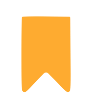 Yellow bookmark with a pointed bottom and a rectangular top