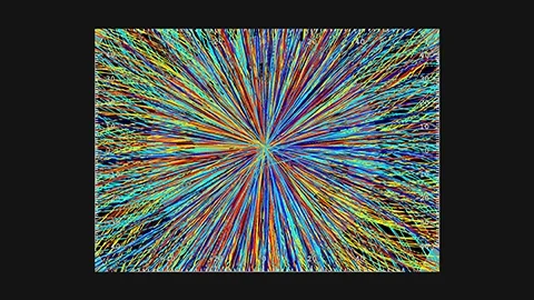 Pcharito 2014: ALICE detector visualisation of lead-ion collision at CERN's LHC – particle physics data rendered as image