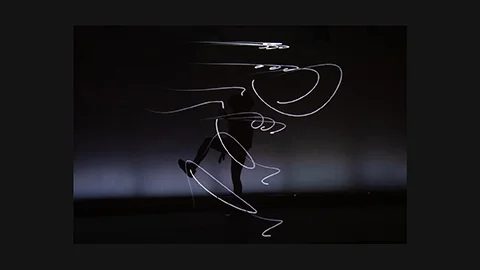 Cocking & Day 2023: glowing motion trails suspended in space – real-time movement rendered as light through spatial computing