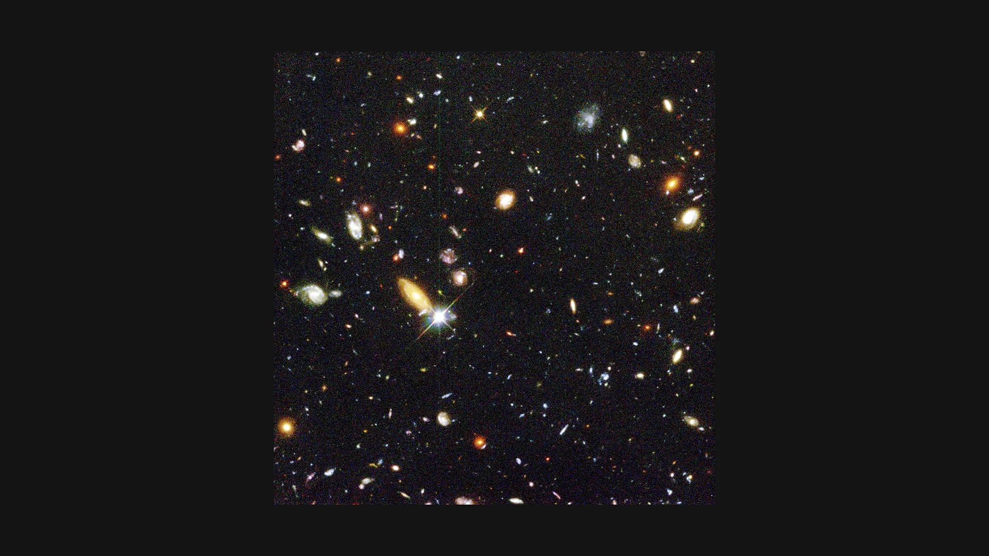 Williams 1995: 3,000+ galaxies in a tiny sky patch – 342 exposures stacked over 10 days via Hubble WF/PC2
