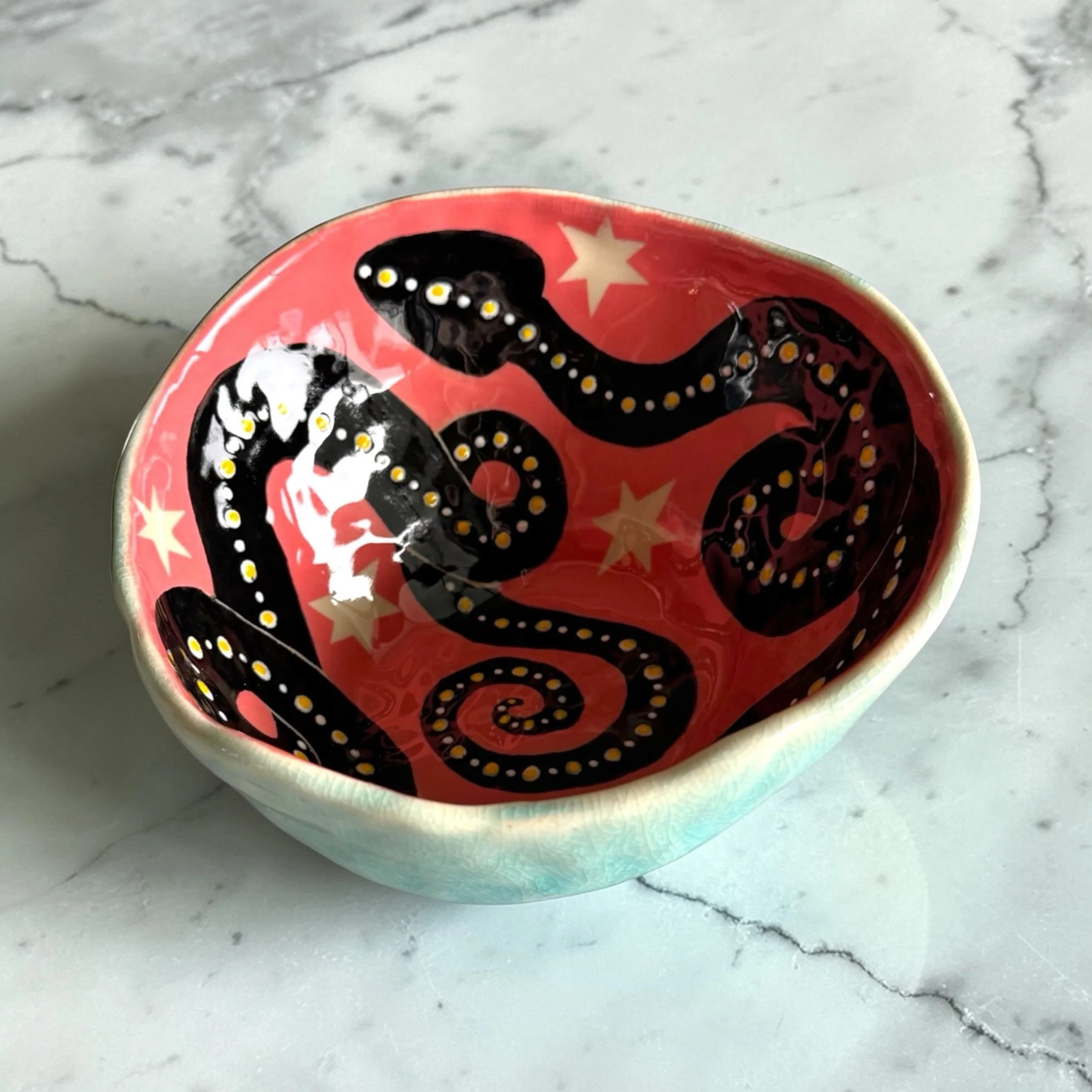 pink starburst snake bowl