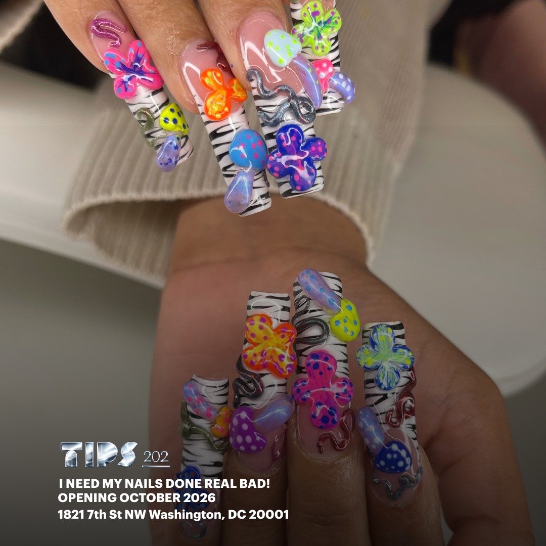D.C., get ready.
Tips 202 is on the way &mdash; bringing quality nail services and creative nail art to Shaw.
Opening October 2026
1821 7th Street, NW
Near Shaw&ndash;Howard University Metro
Be the first to know.
Join the email list through the link 