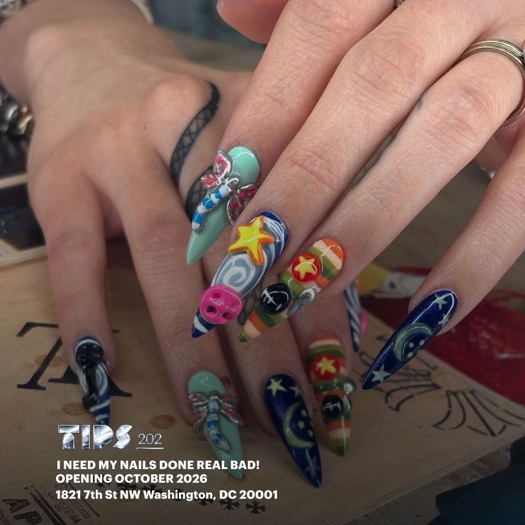 Nail appointments done right.
Tips 202 focuses on quality products, clean work, and nail art that actually looks like the inspo.
Opening October 2026
1821 7th Street, NW
Washington, D.C.
Stay in the loop.
Sign up through the link in bio.
#NailArtDC #