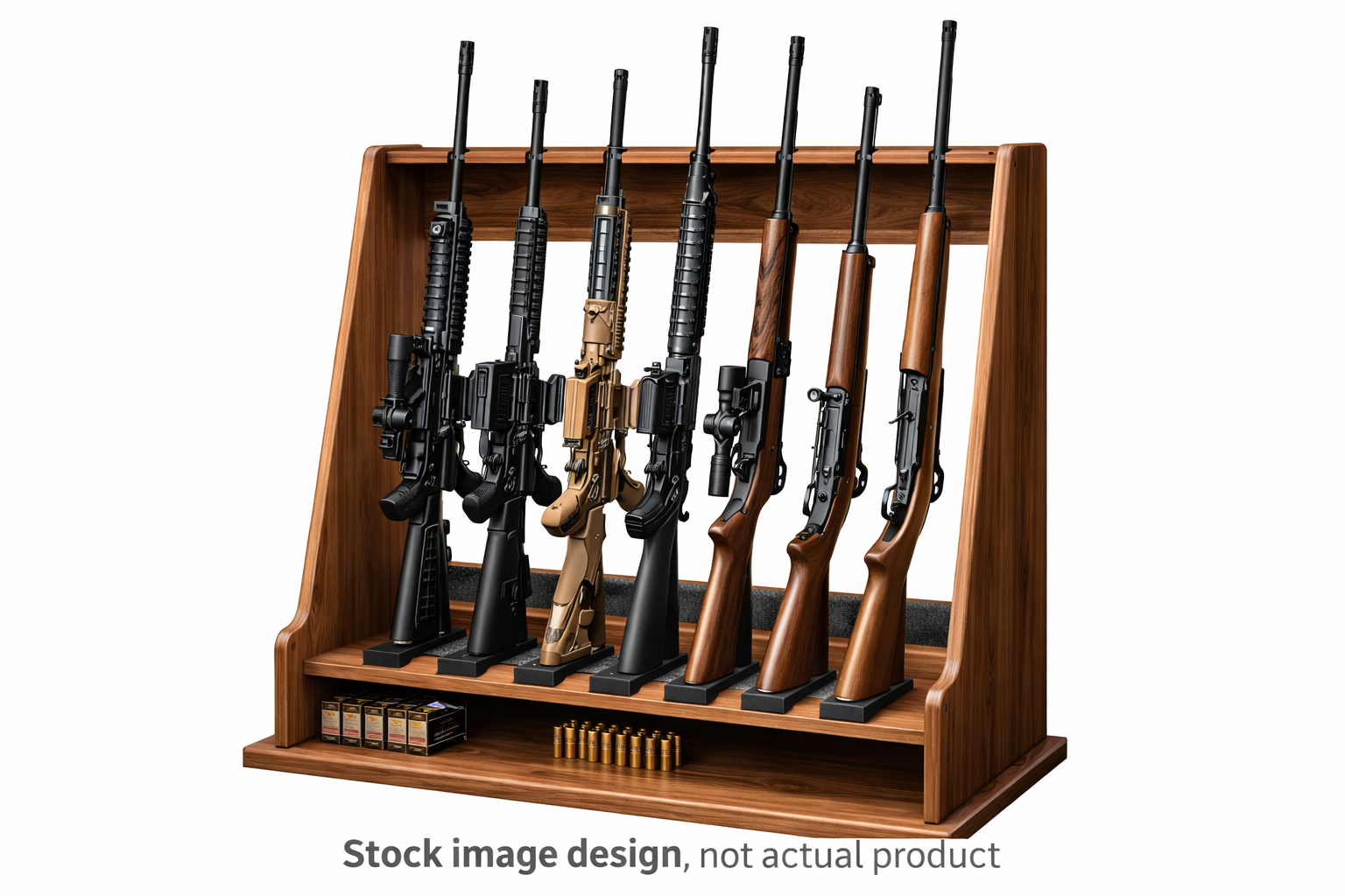 6 Gun Vertical Wooden Rifle Rack