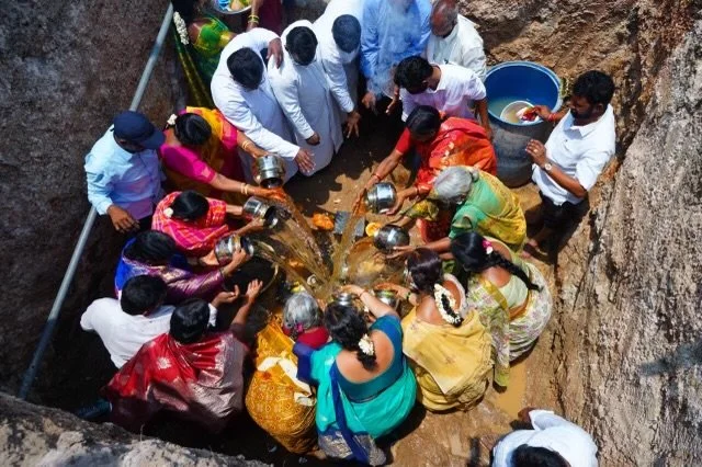Laying foundation for the new Church 