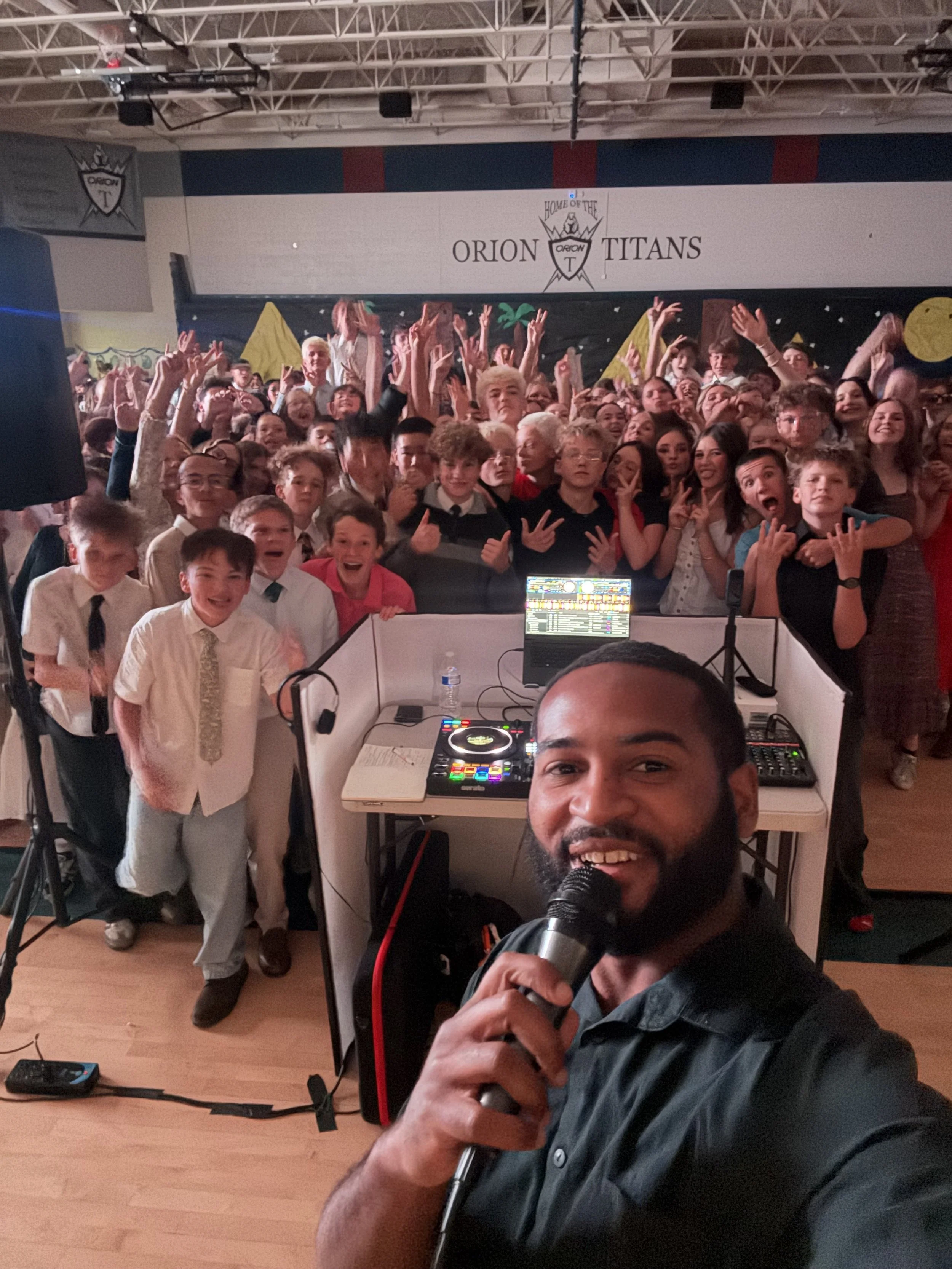 Djing a Junior High School dance for Orion Jr. High located in Utah. 