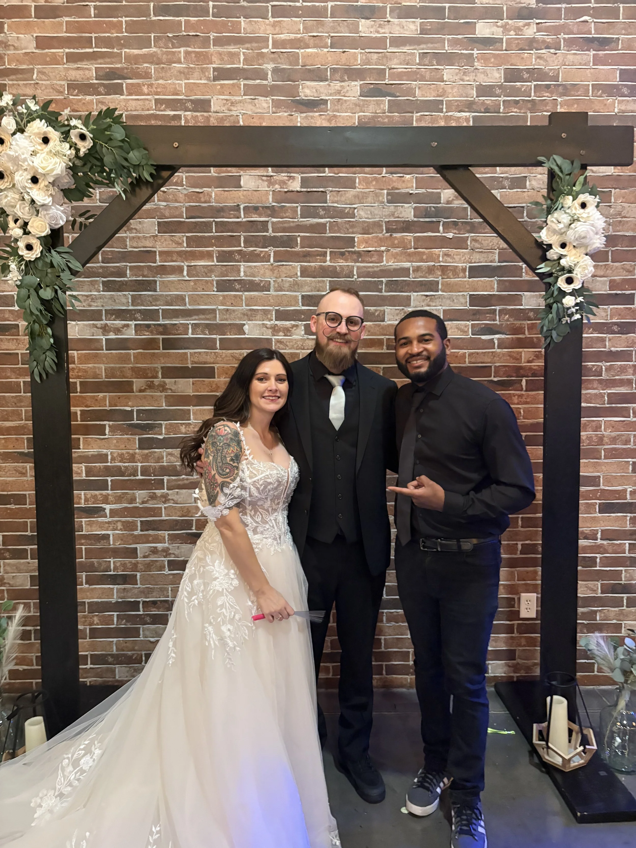 Photo with the Bride and Groom after successfully Djing their Wedding. 