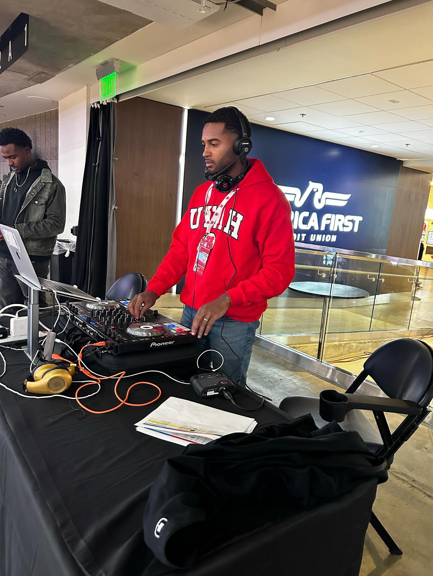 Djing for the Utah Utes at The Delta Center