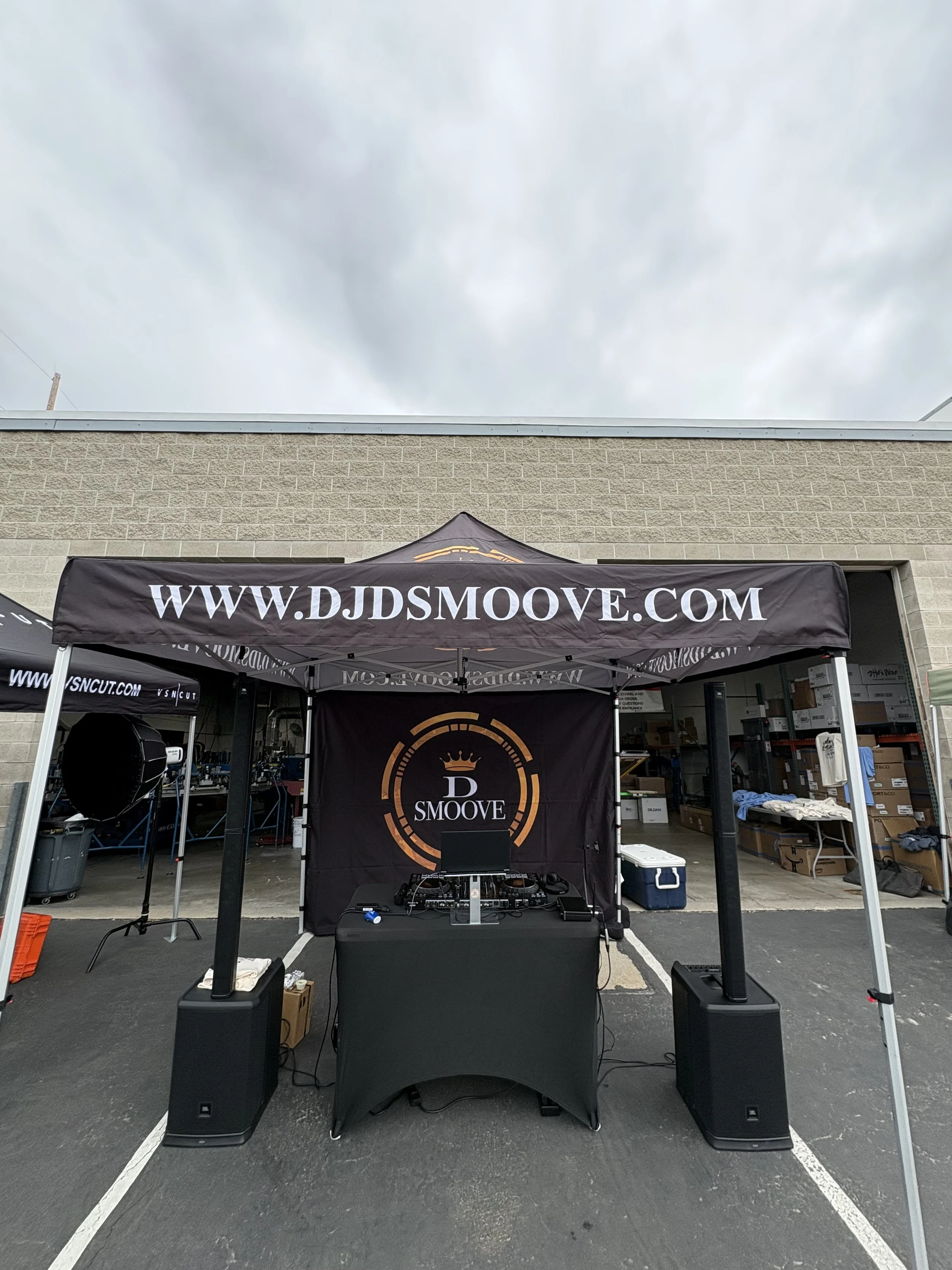 Outdoor Mobile DJ setup for a 10 year anniversary corporate event