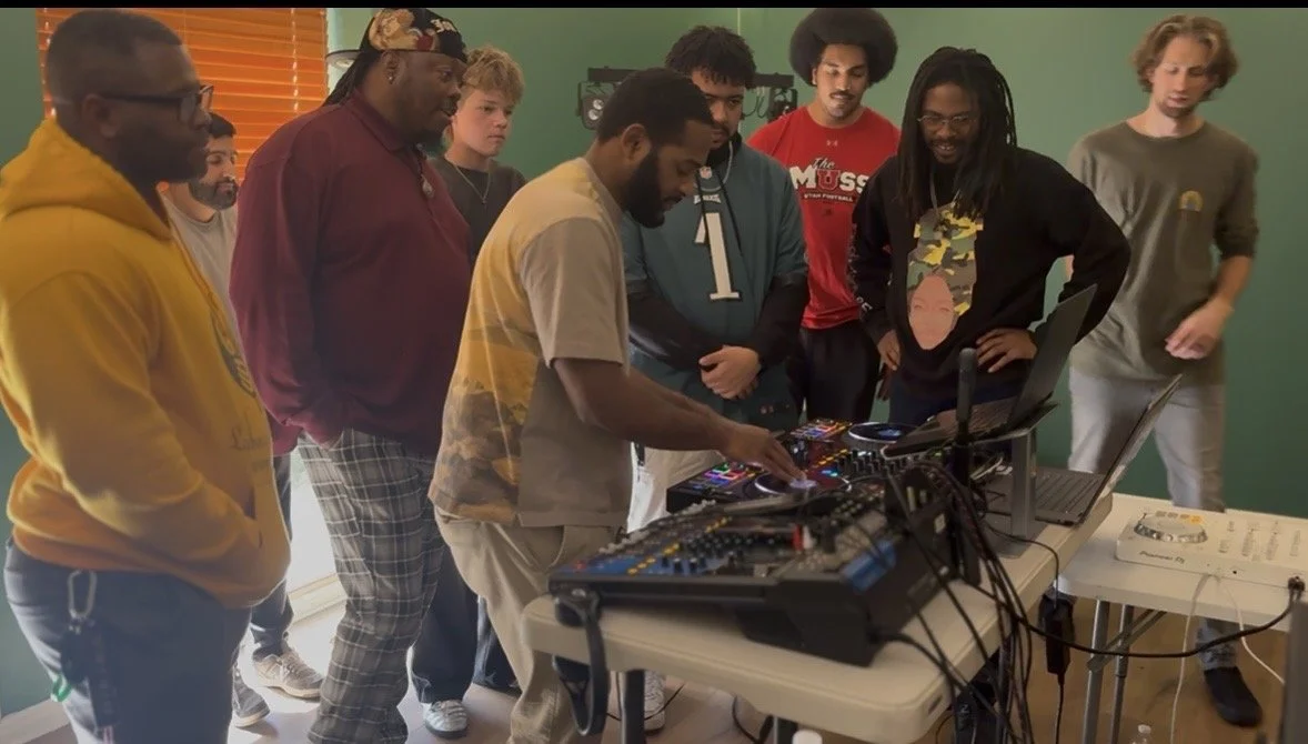 Teaching and Showing Local DJ's how to improve their DJ skills at a local DJ workshop founded by DJ D Smoove. 