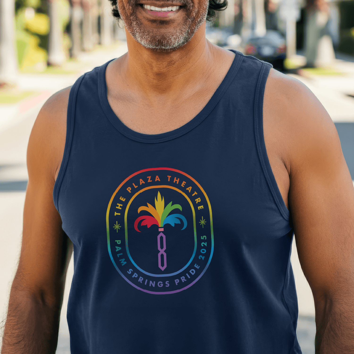 Plaza Palm Pride Muscle Tank - Navy