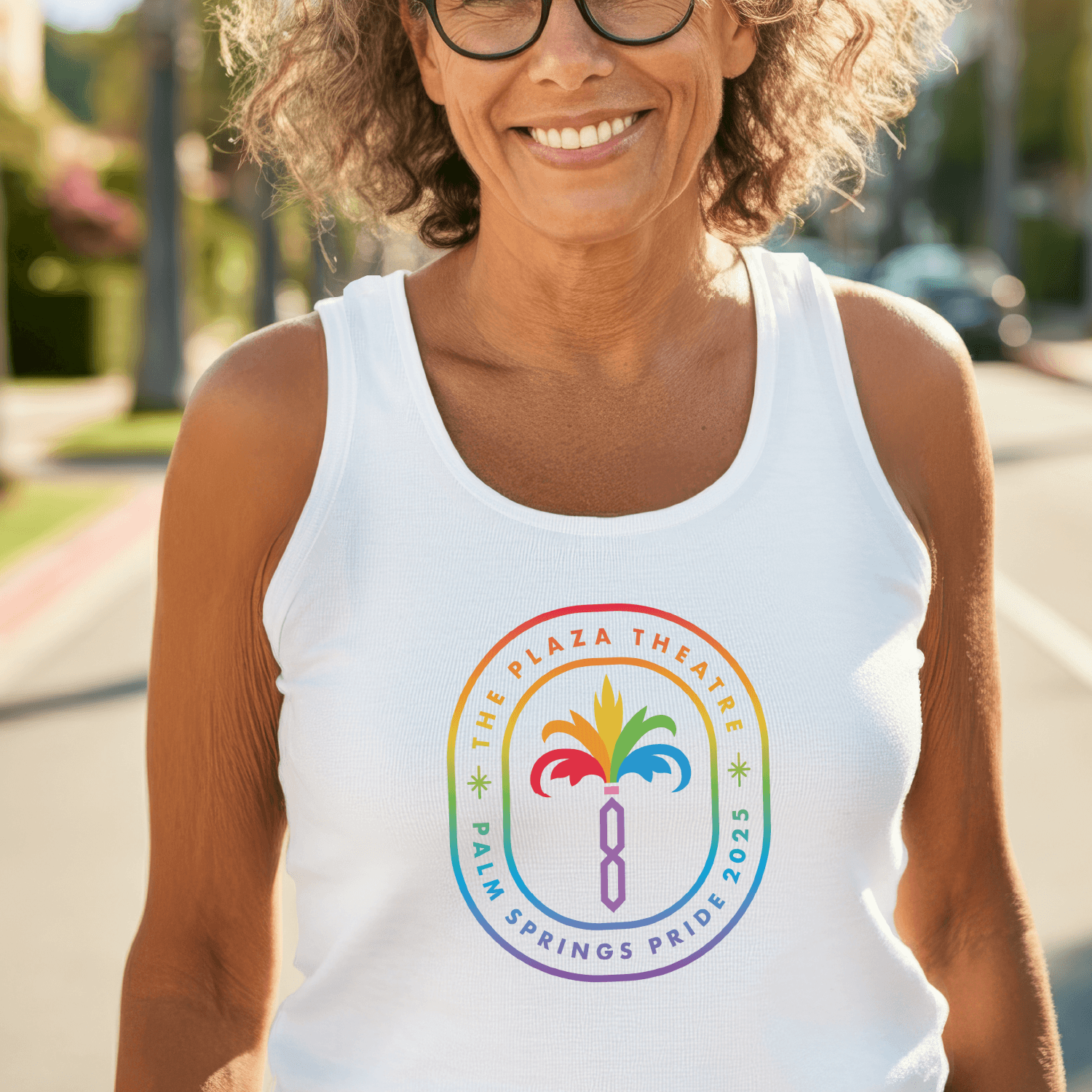 Plaza Palm Pride Muscle Tank - White