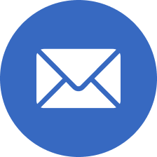 Email icon on a blue circular background