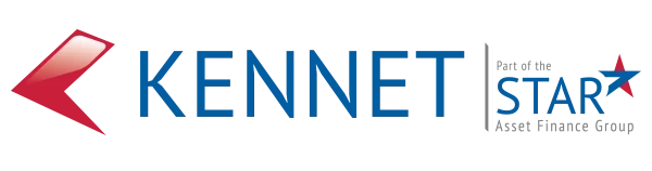 Logo for Kennetstar with a stylized red arrow pointing to the left and blue text.