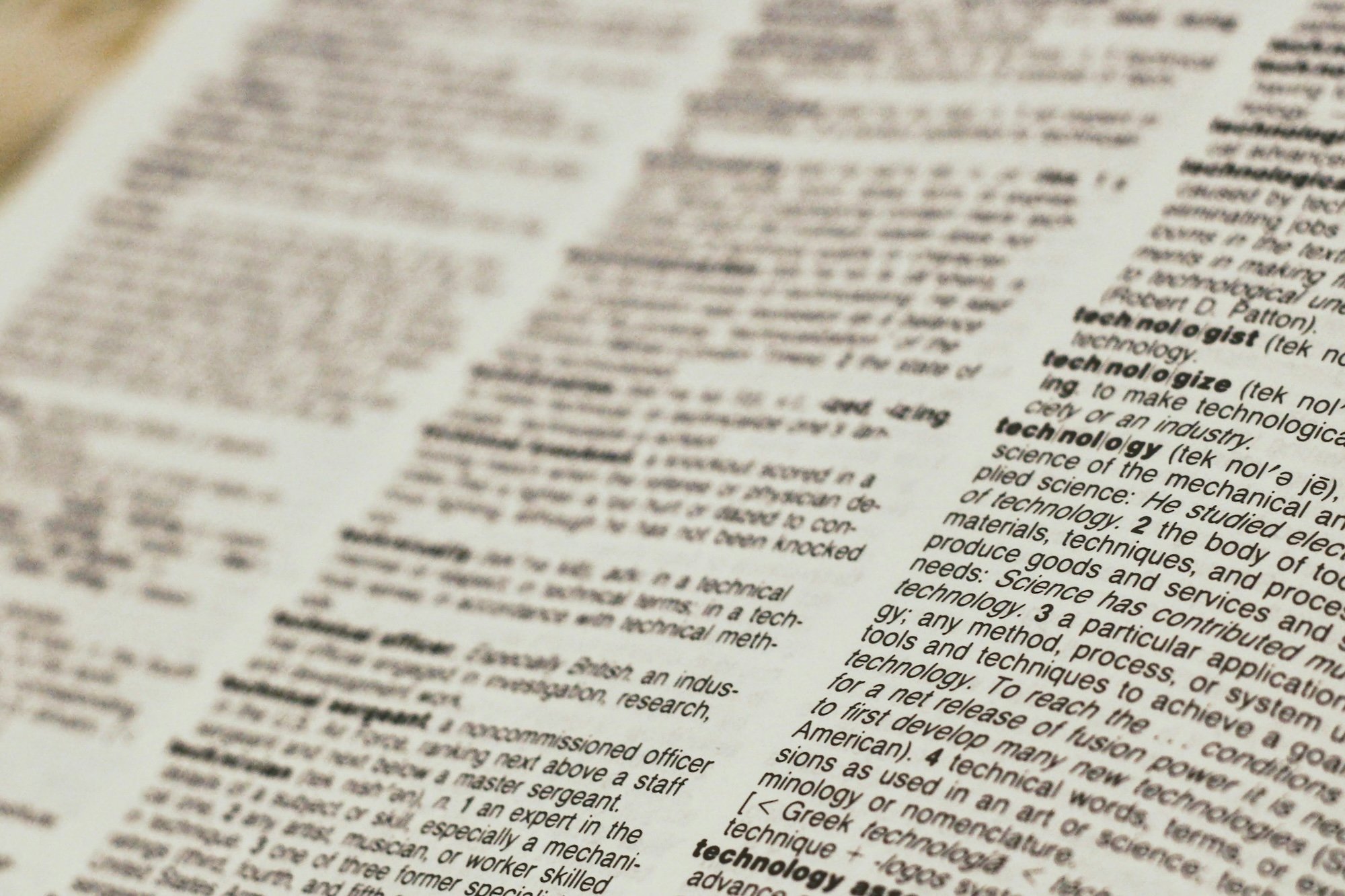 Open page in the dictionary