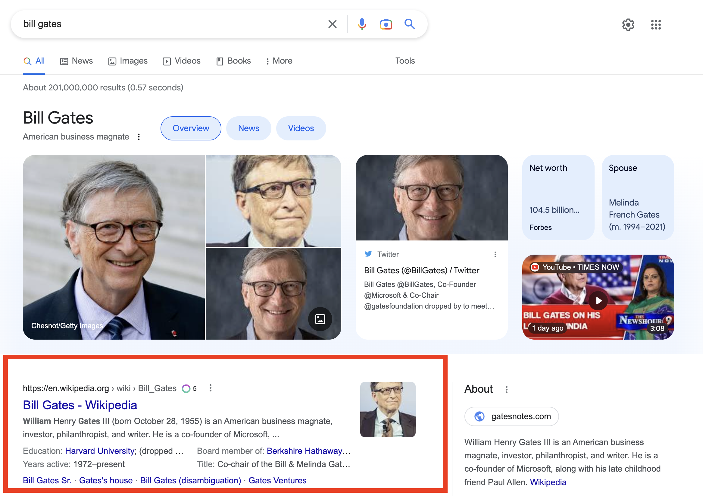 Bill Gates Wikipedia Page