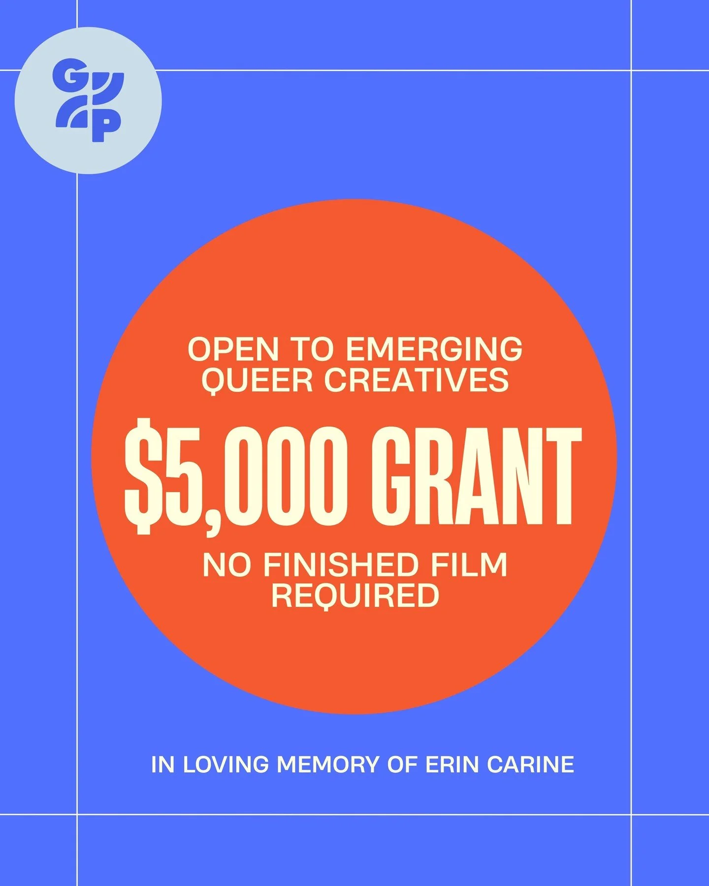 Last call!

Applications for the Erin Carine Grant close tonight.

Created in memory of Erin Carine, this $5,000 grant supports an emerging queer creative with a story they&rsquo;re passionate about telling.

You do not need a finished film to apply.