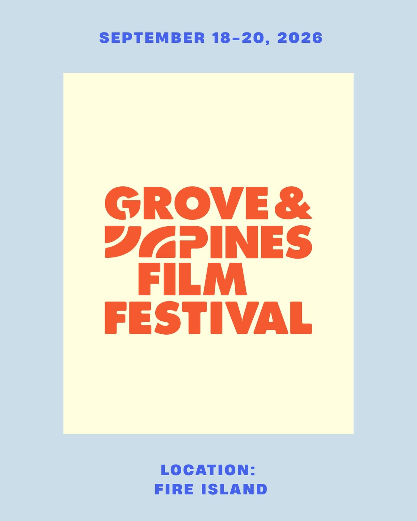 The Grove. The Pines. The films. 

Grove &amp; Pines Film Festival is coming to Fire Island, NY, and we are so ready. Queer cinema, community, and a setting that could only be ours.

September 18&ndash;20, 2026.

Tickets are officially on sale. Link 