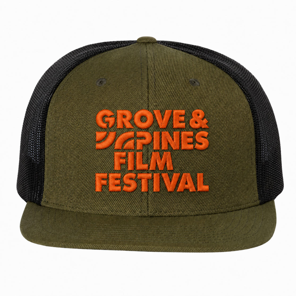Flat Bill Trucker — Military Green/Black