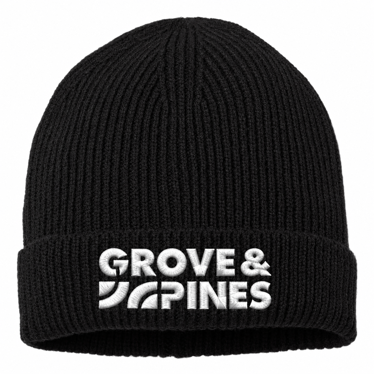Fine Rib Beanie — Black