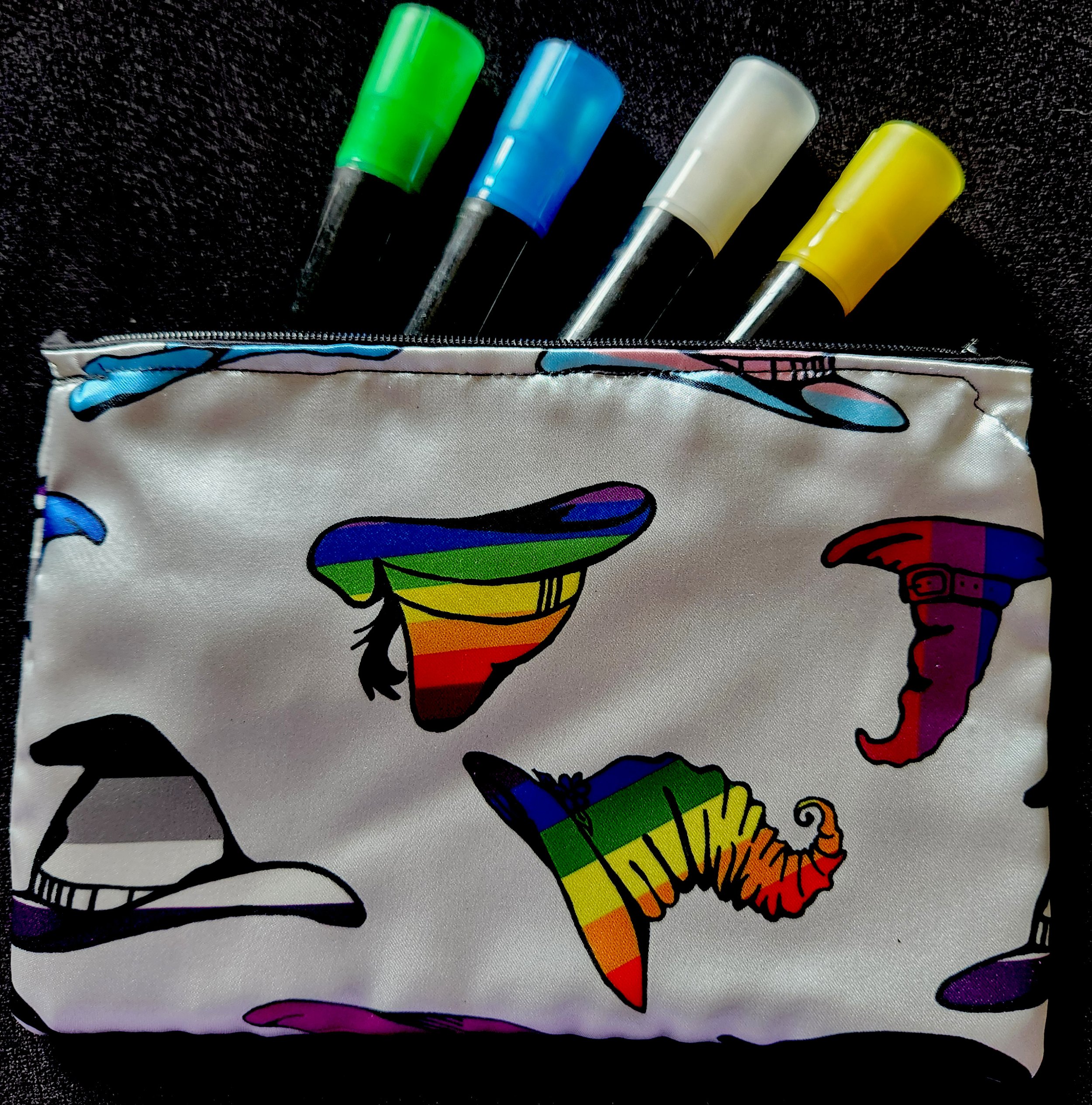 Satin Zipper Stash Bag - Pride Witch Hats