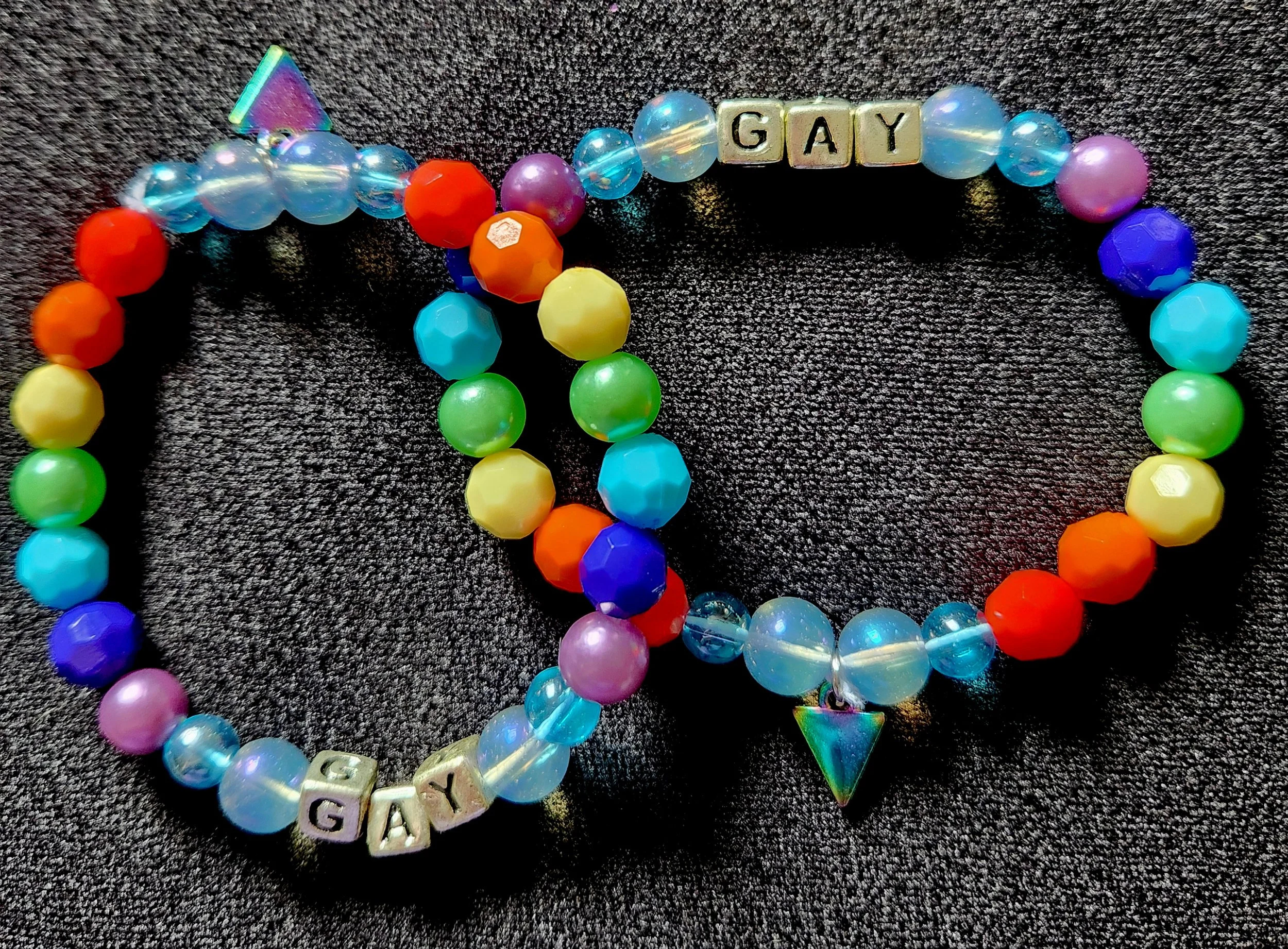 Gay Pride Alphabet & Charm Bracelet