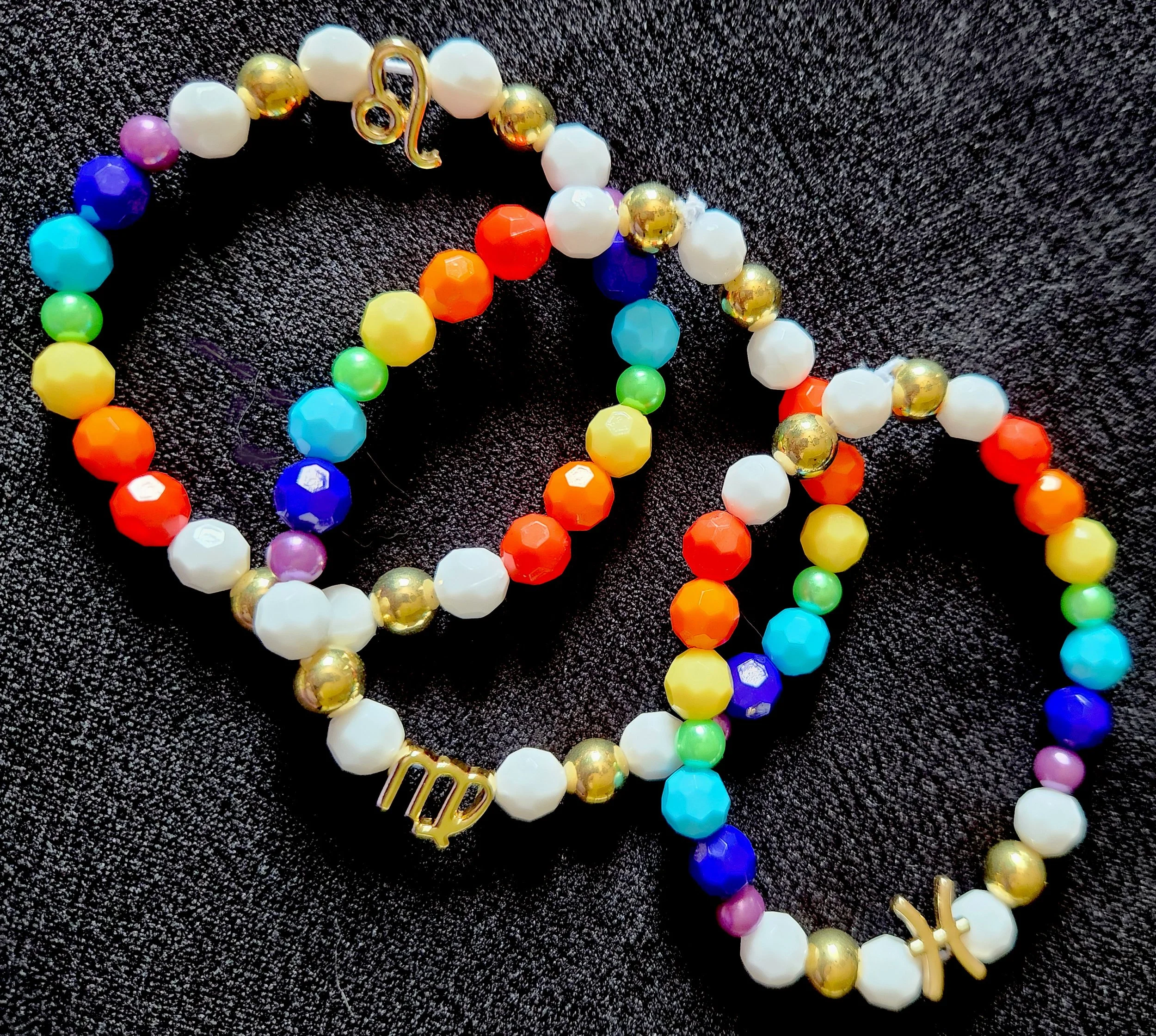 Pride Rainbow Zodiac Symbol Bracelet (Gold)