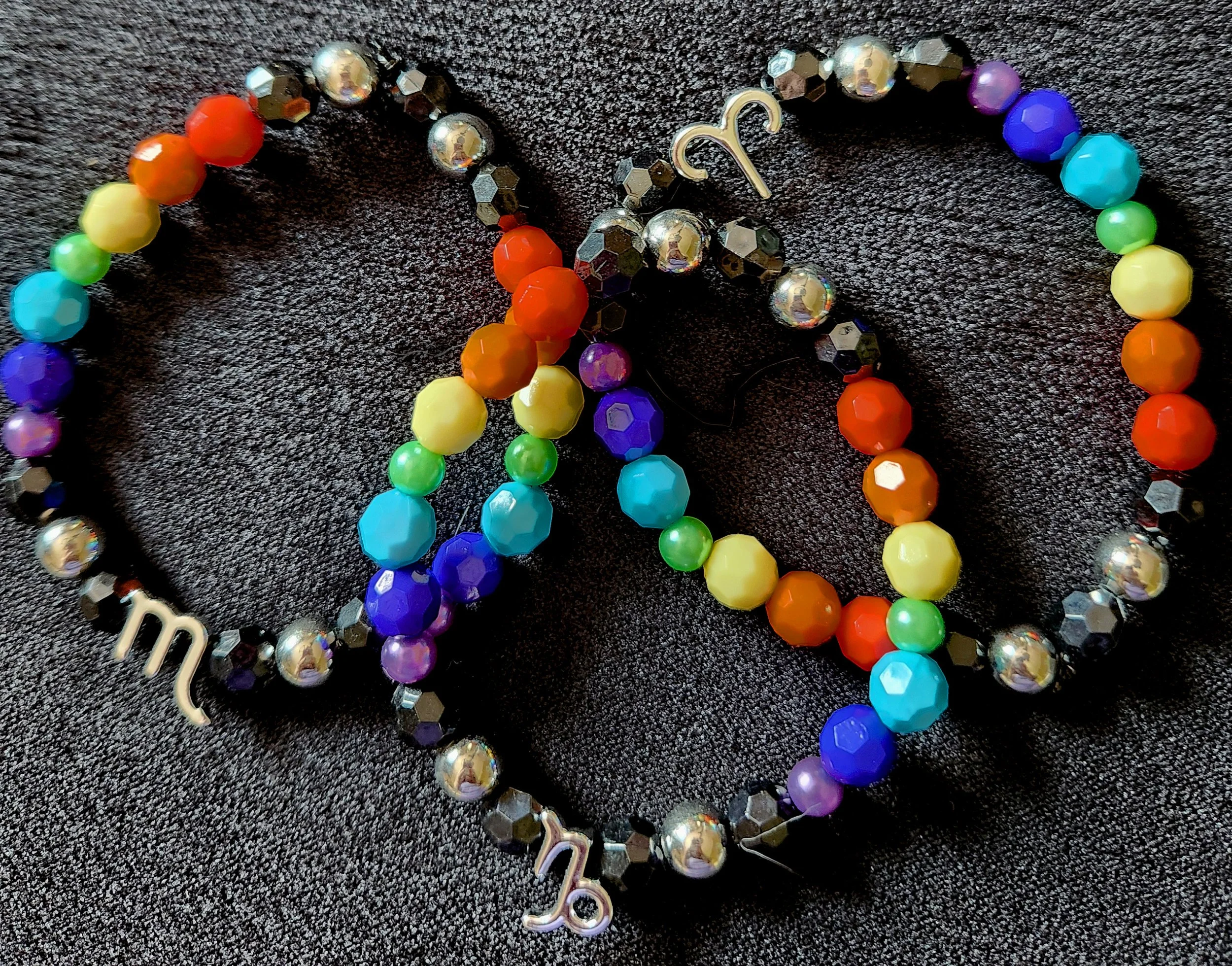 Pride Rainbow Zodiac Symbol Bracelet (Silver)