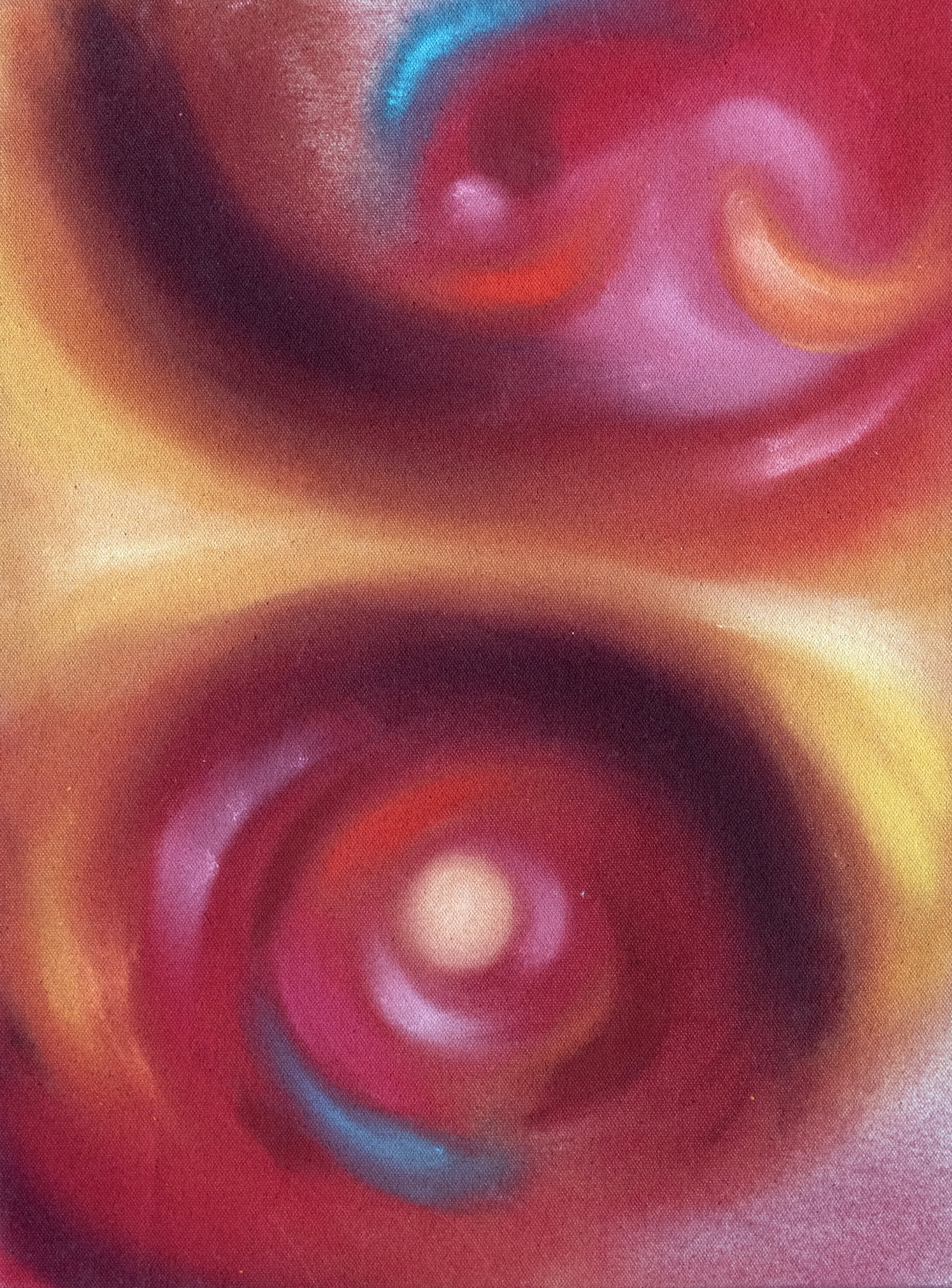 UNTITLED II
40 × 30cm · Acrylic and gouache on unprimed cotton canvas · 2026
