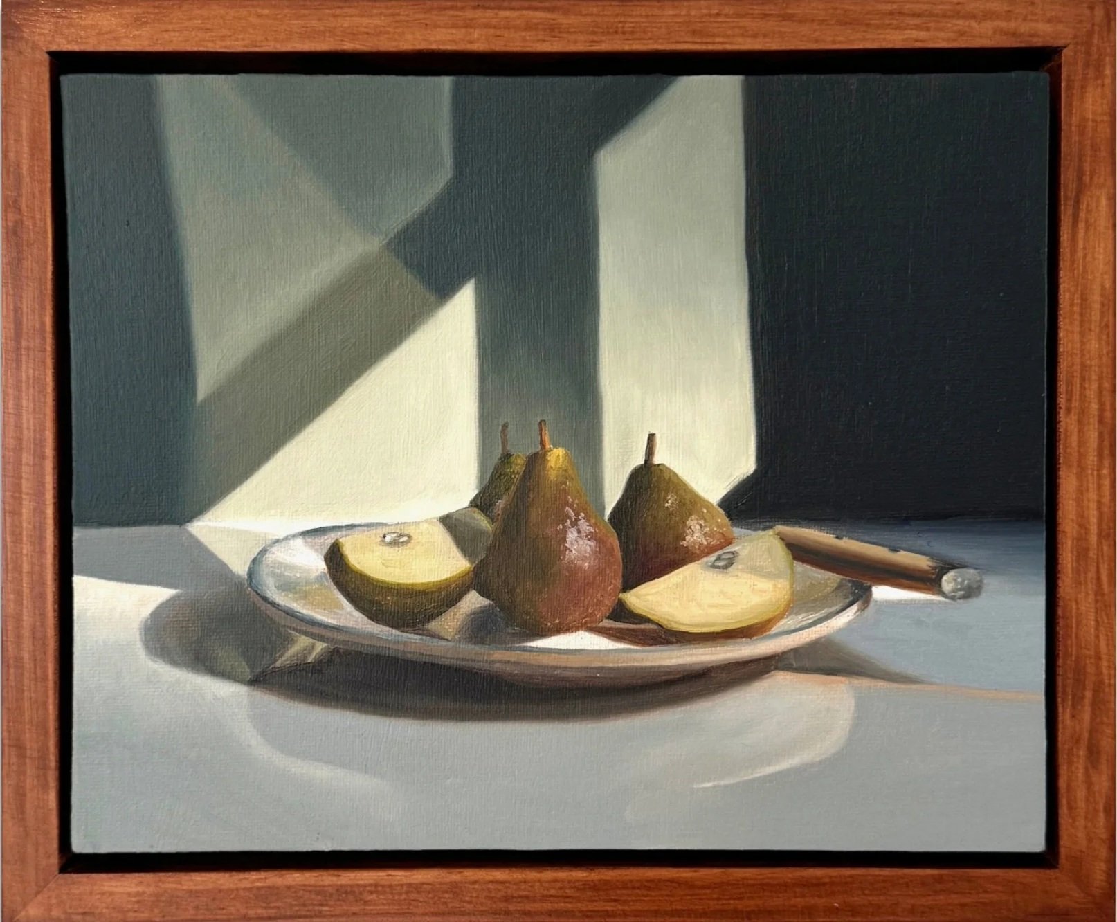 Still Life of Pears (2026) oil on panel 8 x10