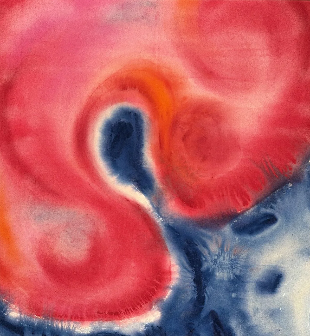GUSH
75 × 70cm · Acrylic and gouache on canvas · 2026
