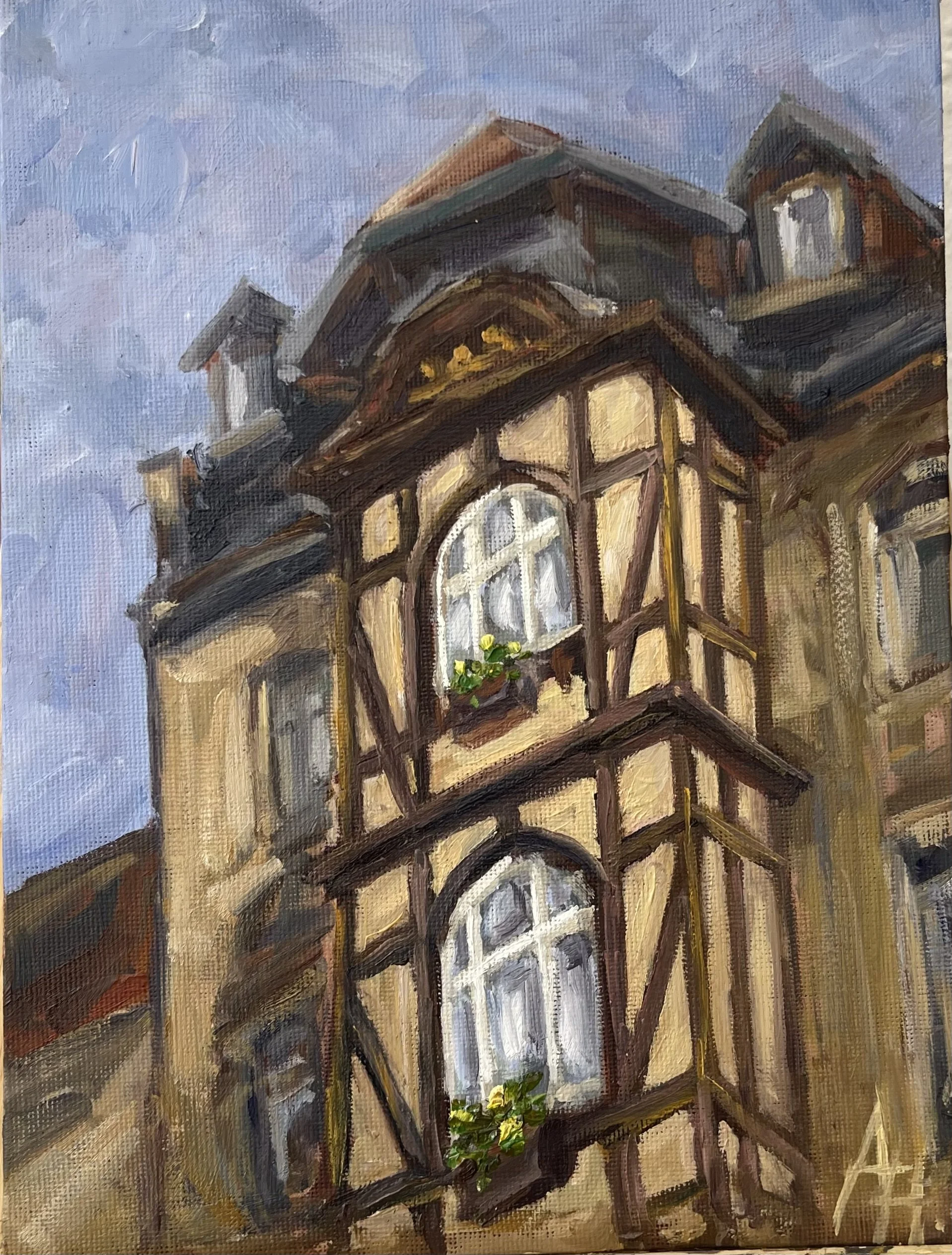 Old Half-Timbered House, Oil on Board 2026